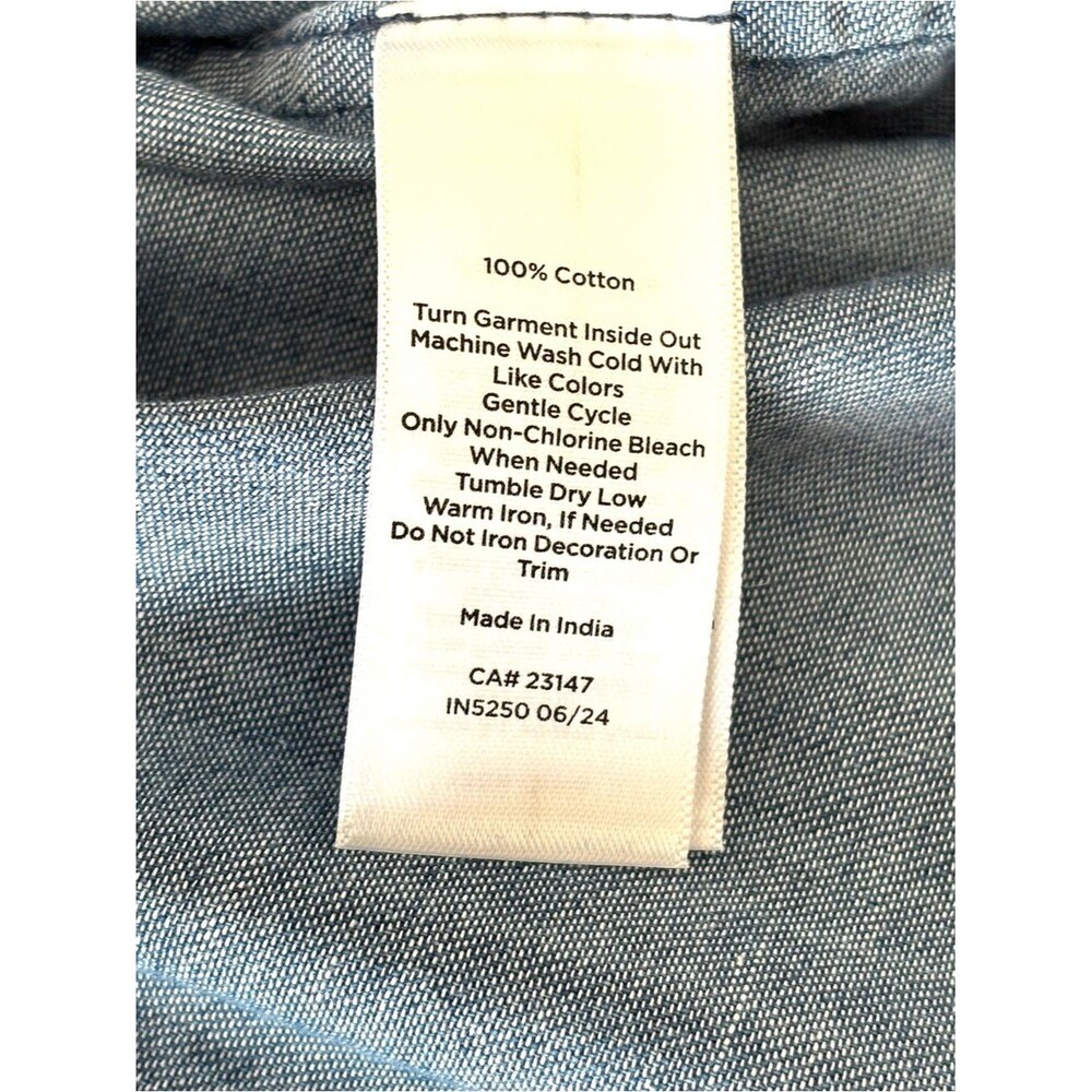 Talbots Embellished Collar Denim Button Front Shirt Size 1XP - Picture 5 of 5
